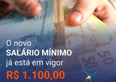 O novo salário minímo já está em vigor